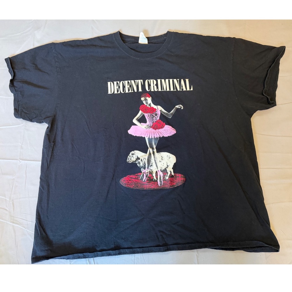 Decent Criminal Band T-Shirt Mens 3XL Black Port & Company Graphic Tee Punk Rock